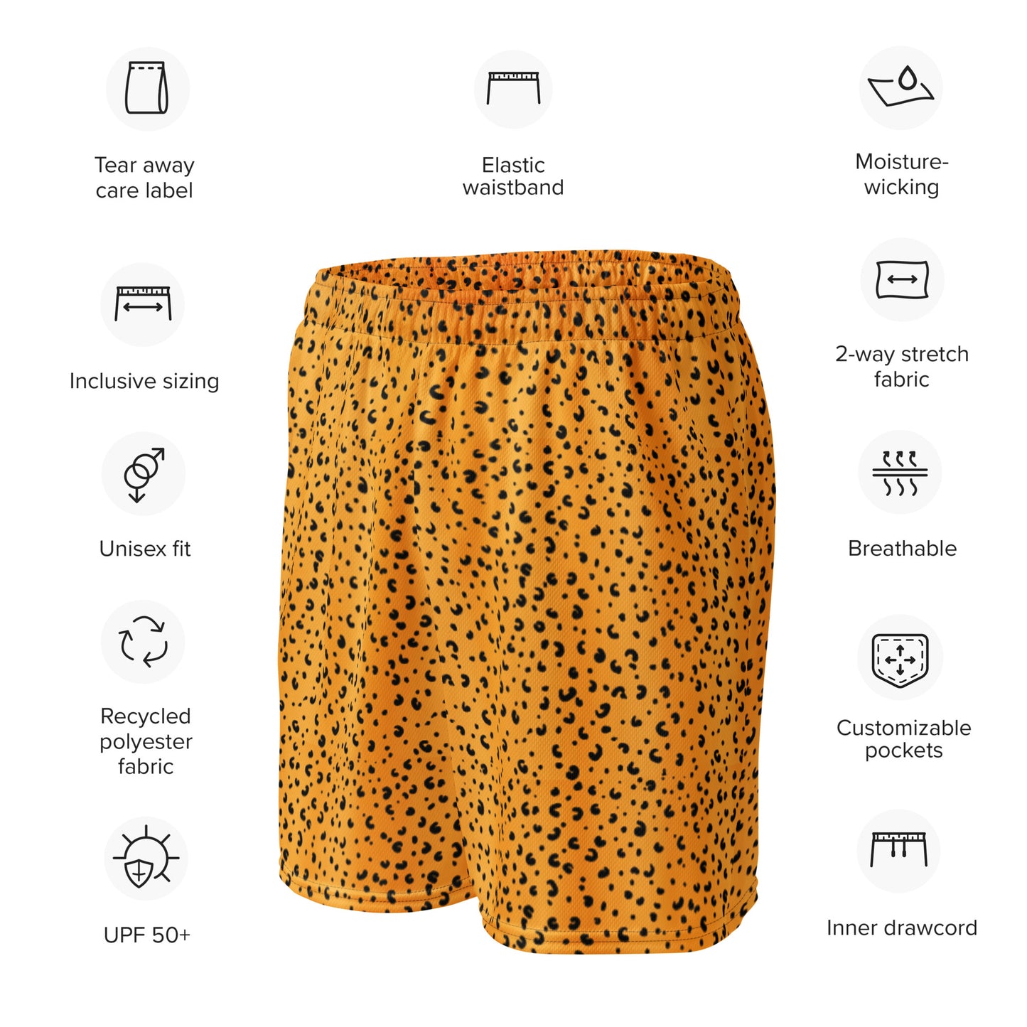 Cheetah Print Unisex mesh shorts