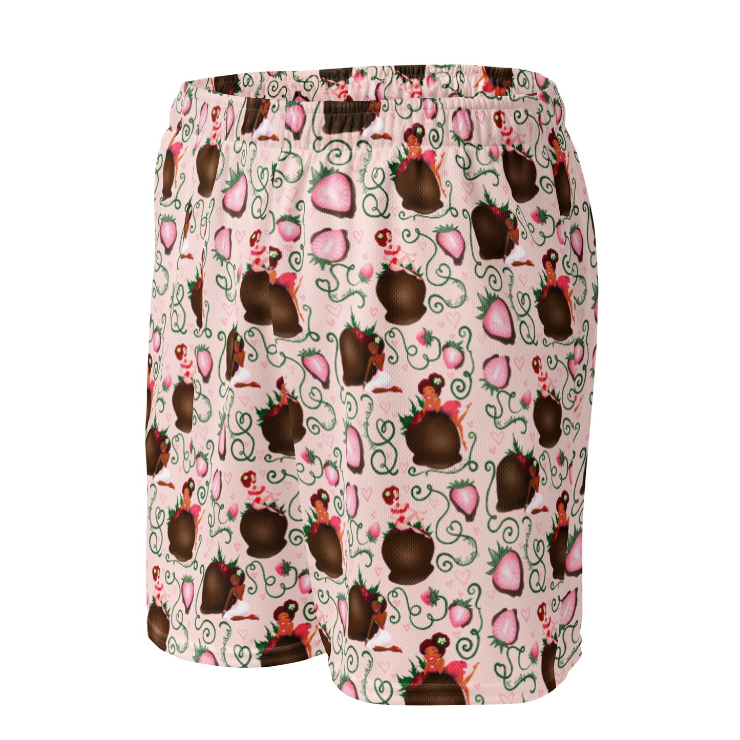 Chocolate Strawberry Unisex mesh shorts