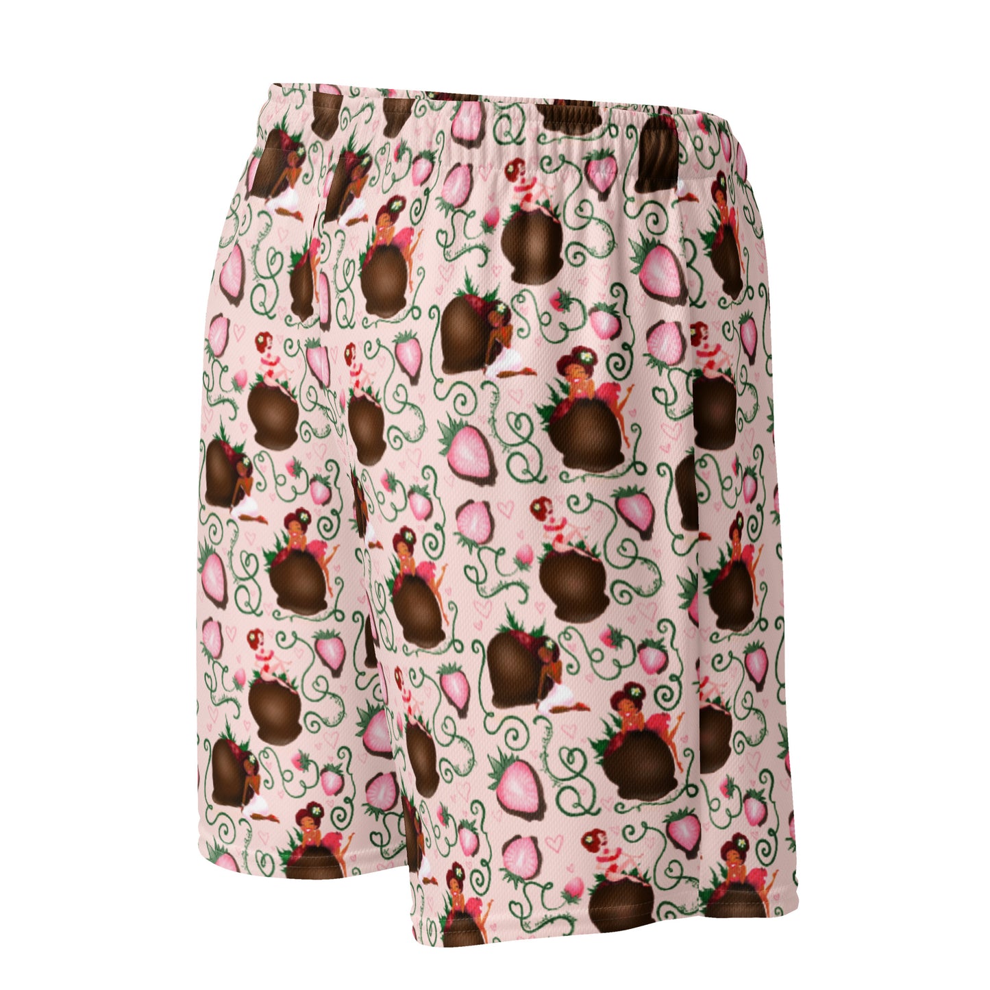 Chocolate Strawberry Unisex mesh shorts