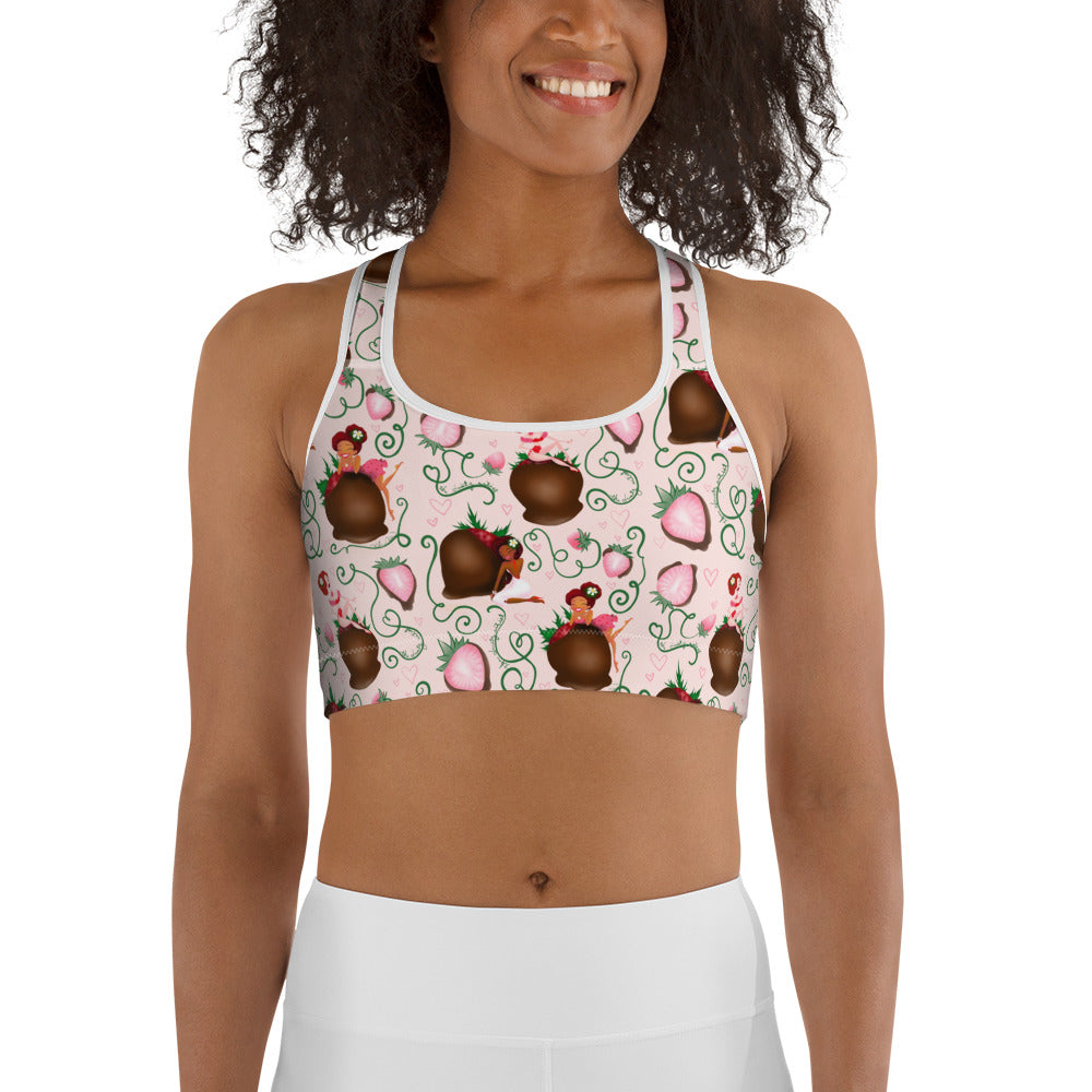 Chocolate Strawberry, Womens, Sports bra