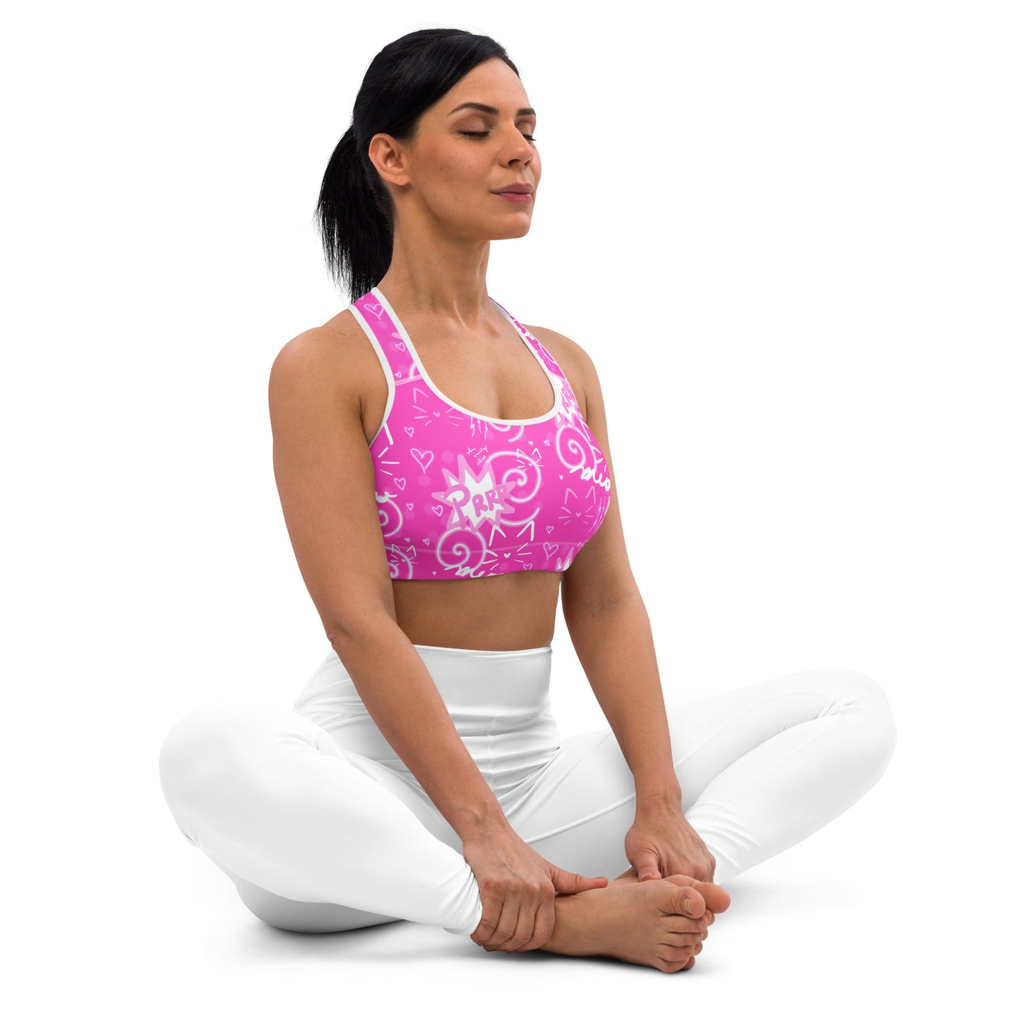 Pink Kitty Sports bra