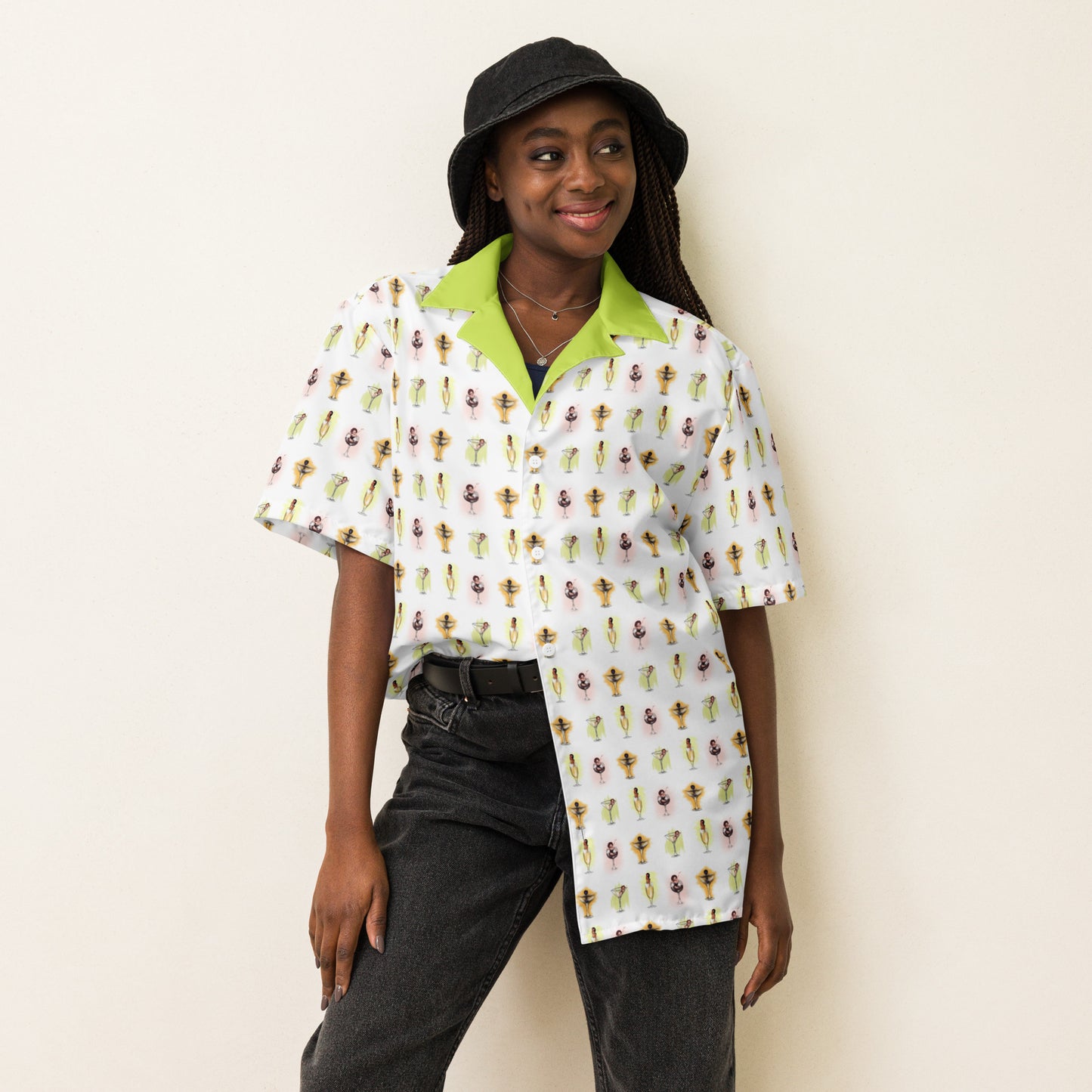 Pin Up Drink Up Unisex button shirt