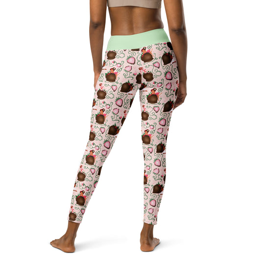 Chocolate Strawberry Yoga Leggings