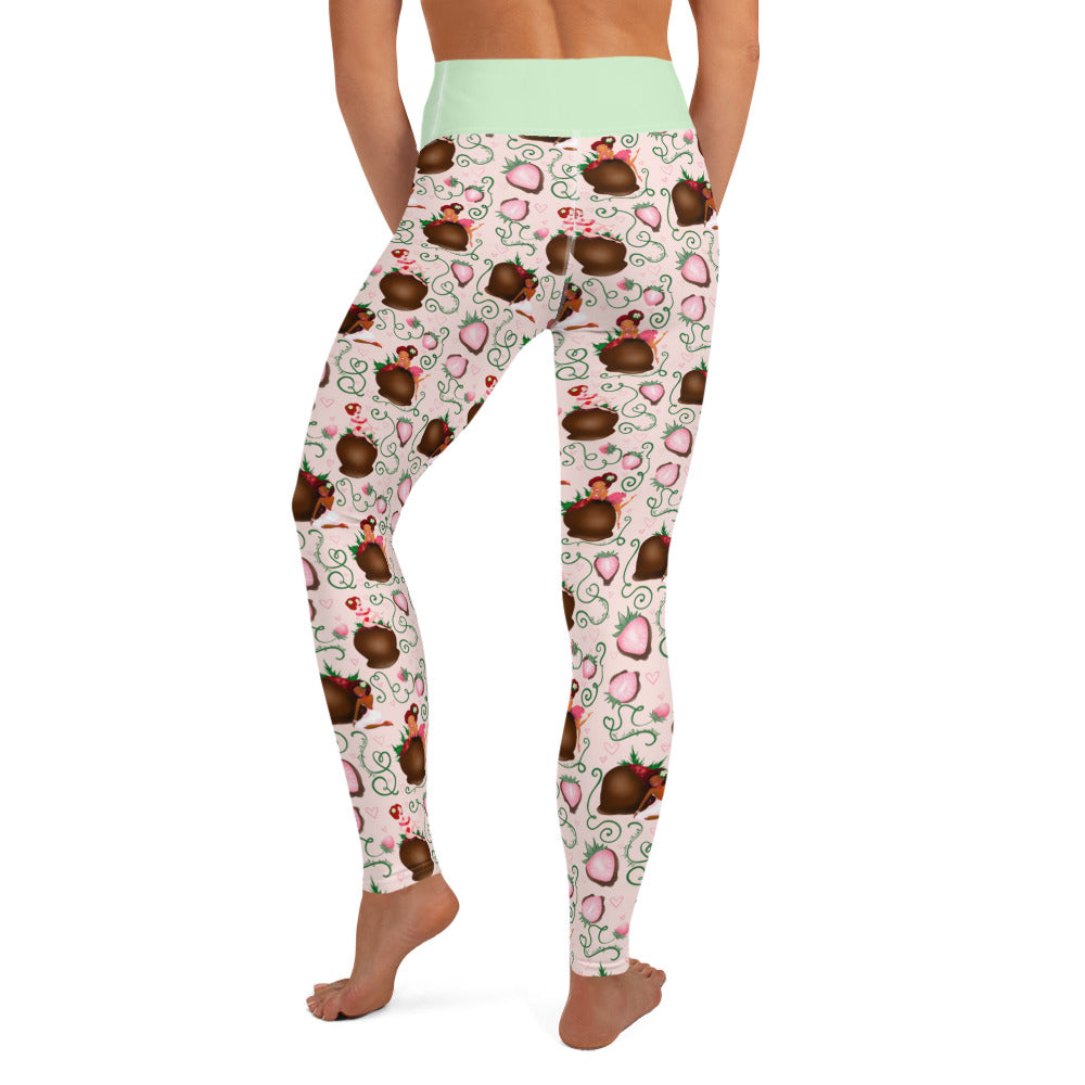 Chocolate Strawberry Yoga Leggings