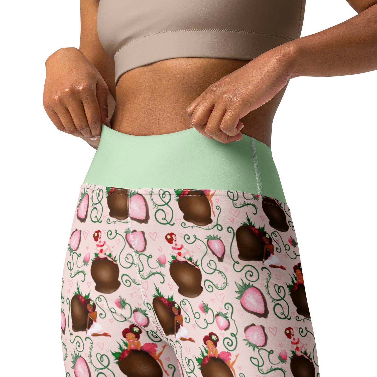 Chocolate Strawberry Yoga Leggings