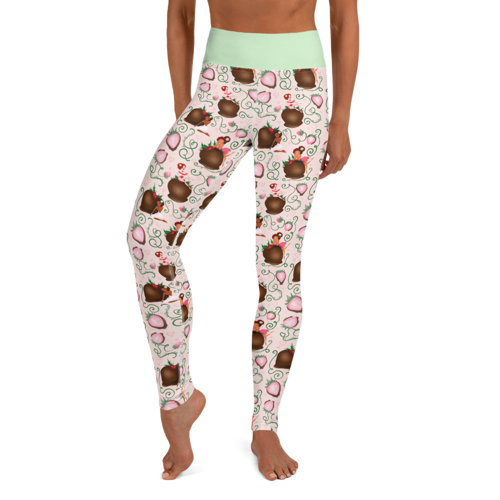 Chocolate Strawberry Yoga Leggings