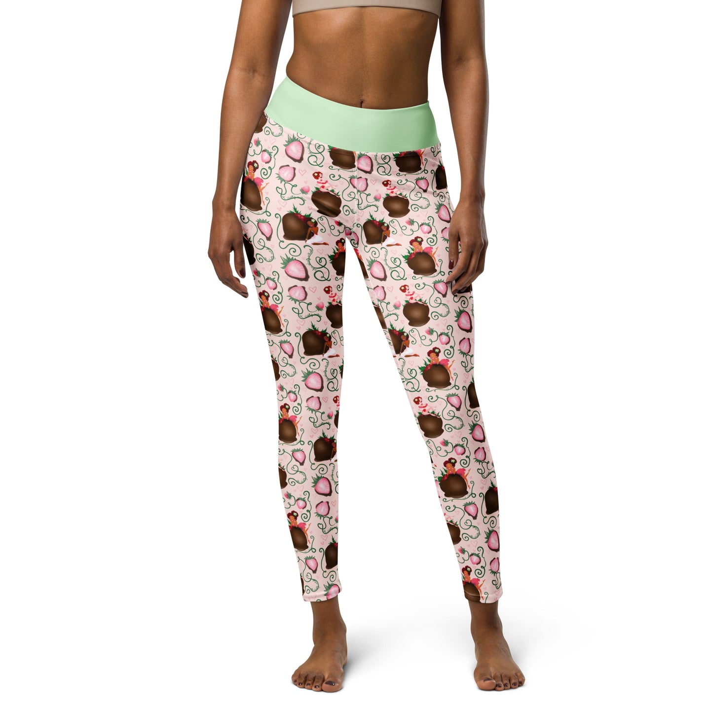 Chocolate Strawberry Yoga Leggings