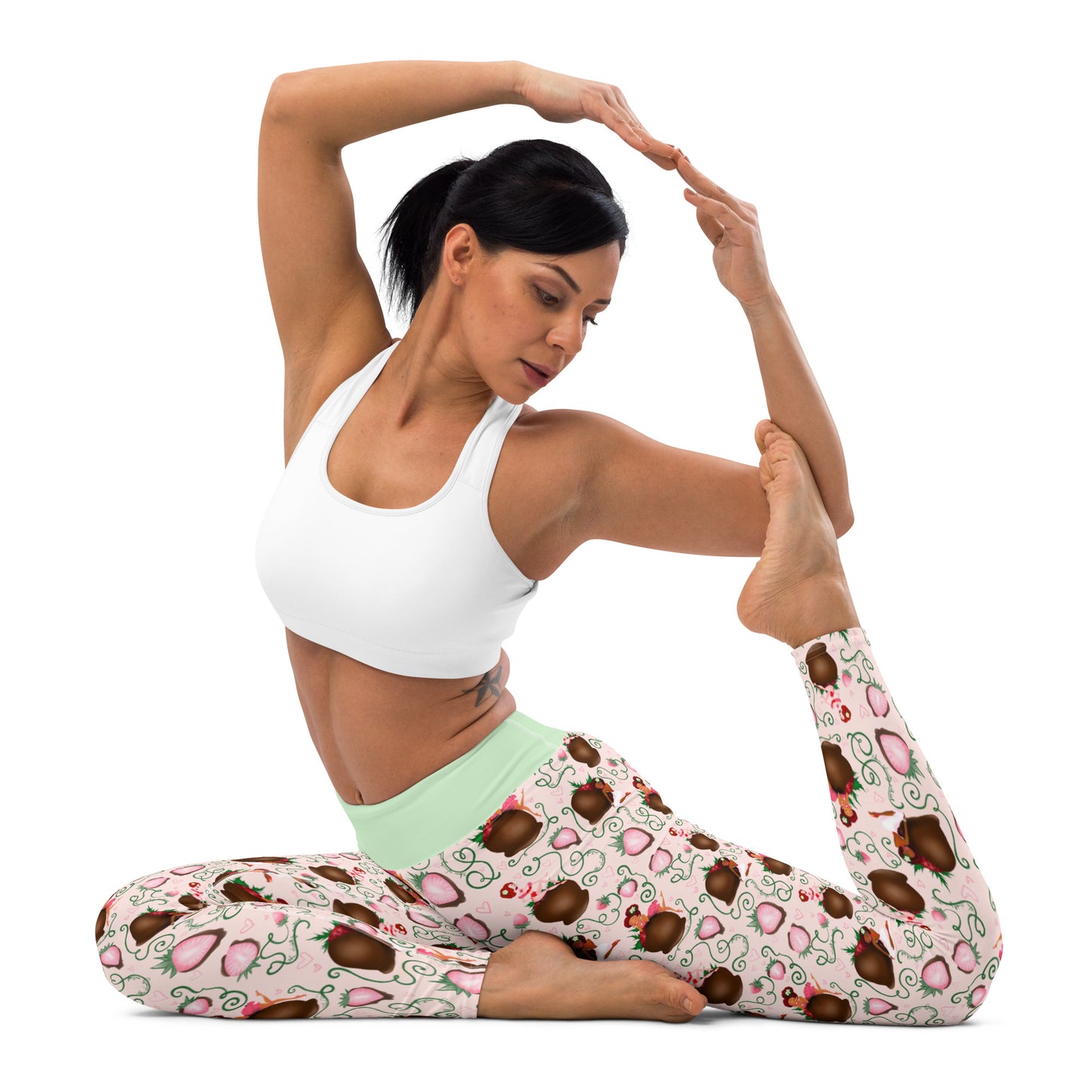 Chocolate Strawberry Yoga Leggings