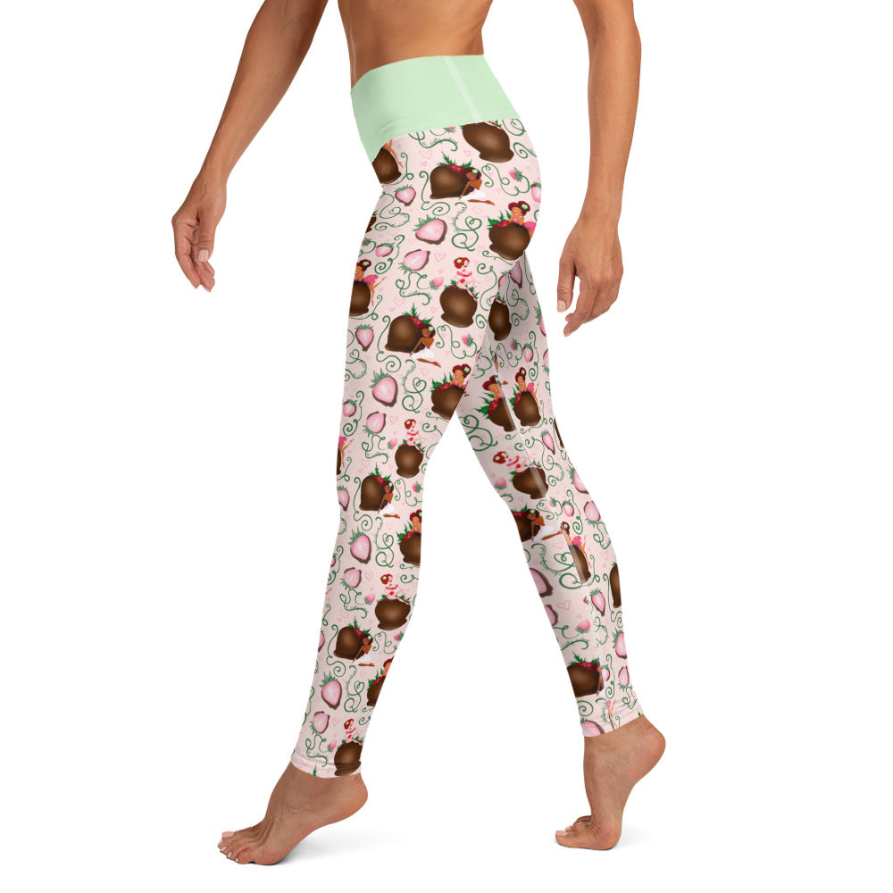 Chocolate Strawberry Yoga Leggings