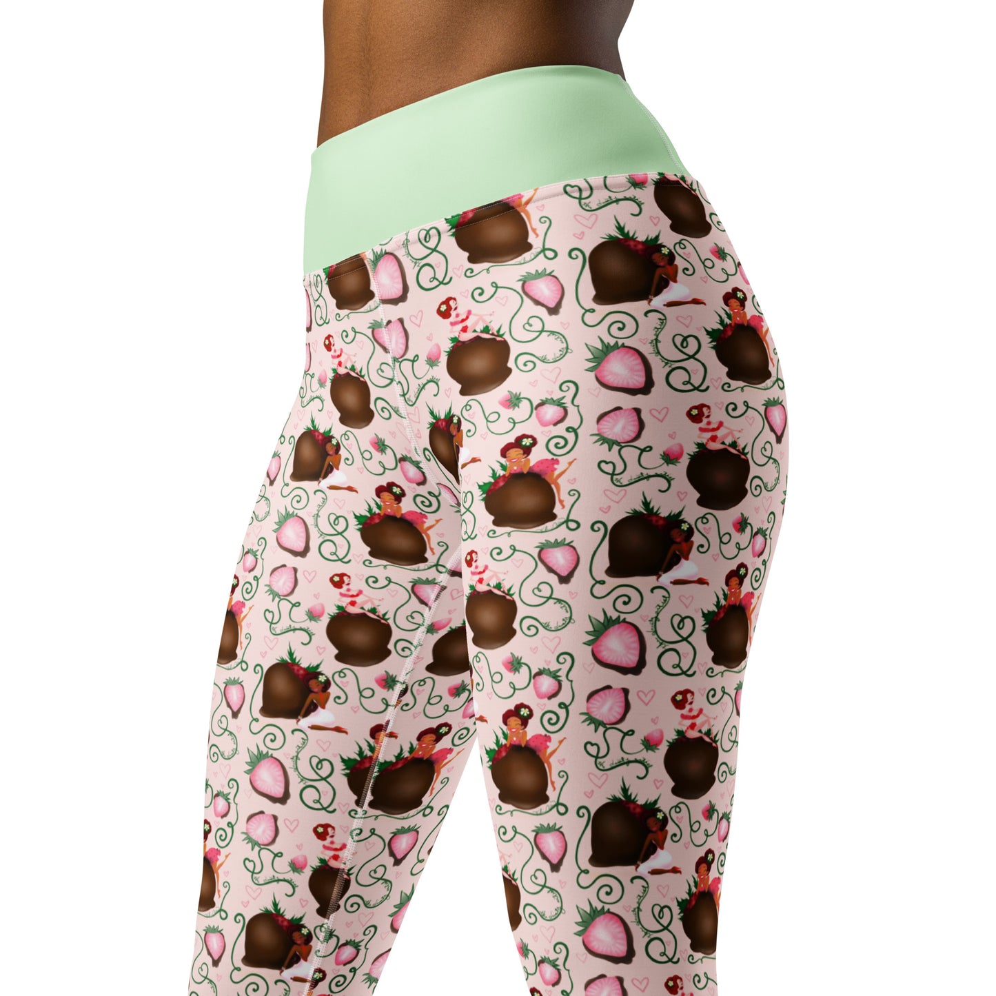 Chocolate Strawberry Yoga Leggings