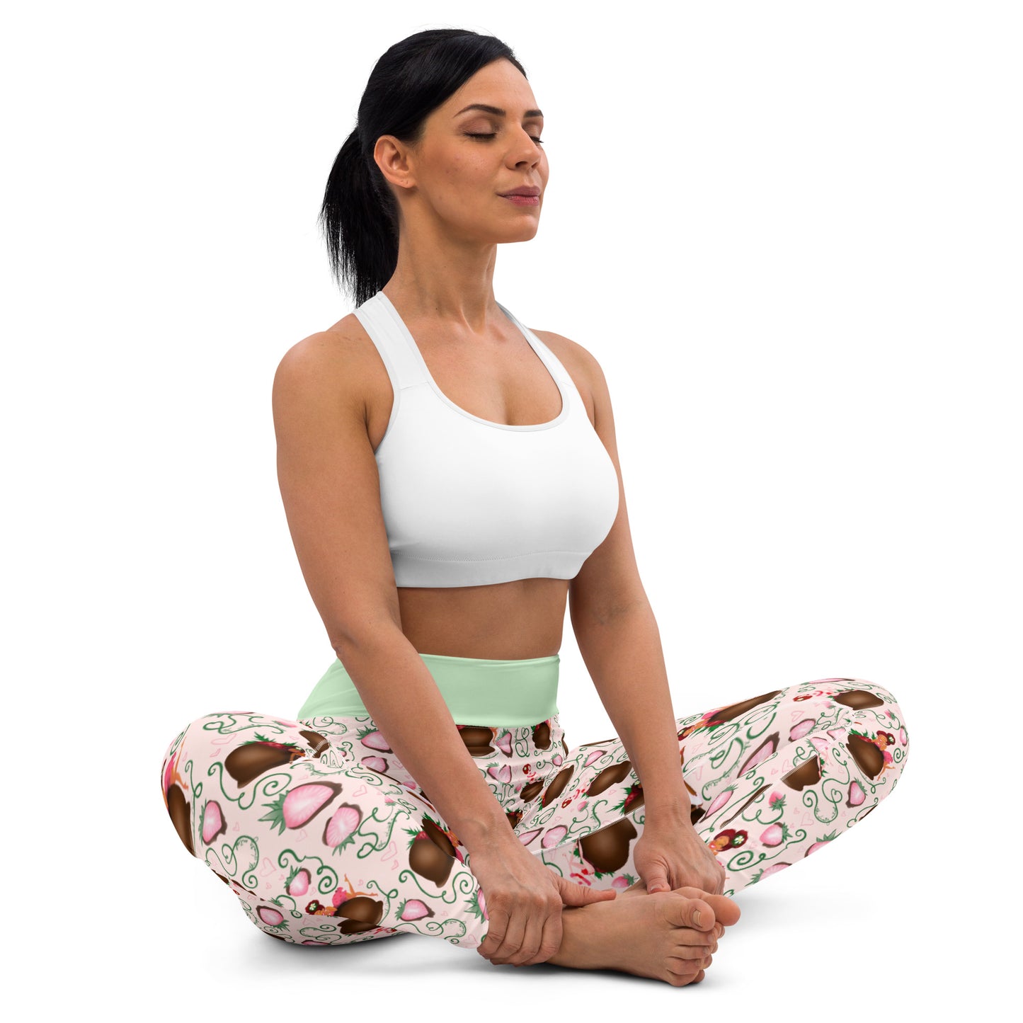 Chocolate Strawberry Yoga Leggings