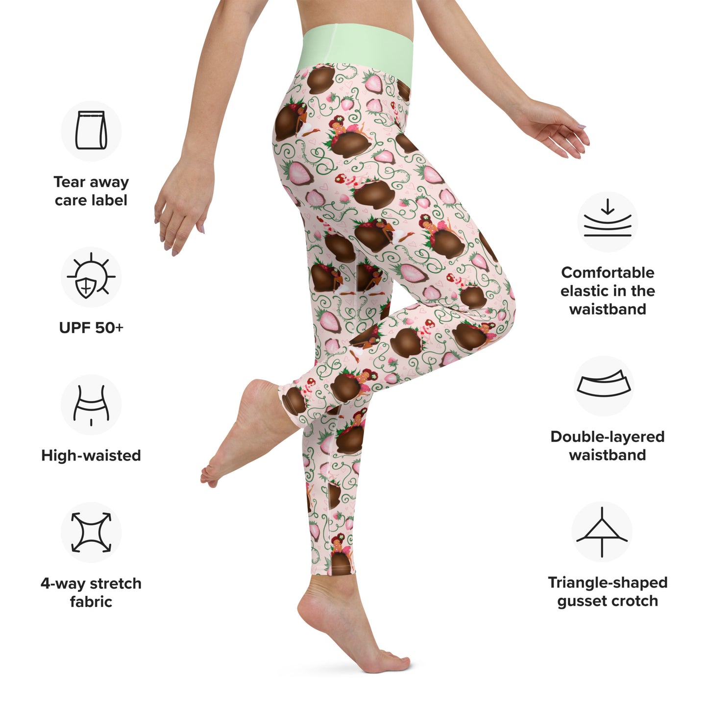 Chocolate Strawberry Yoga Leggings