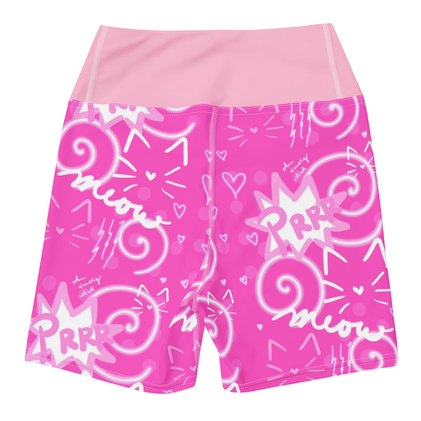 Pink Kitty Yoga Shorts