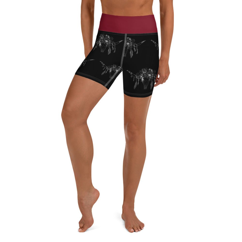 Western Skull Yoga Shorts