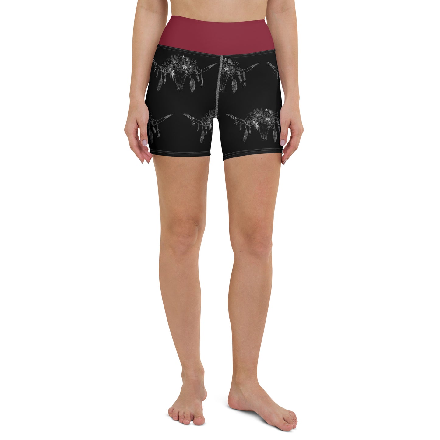 Western Skull Yoga Shorts