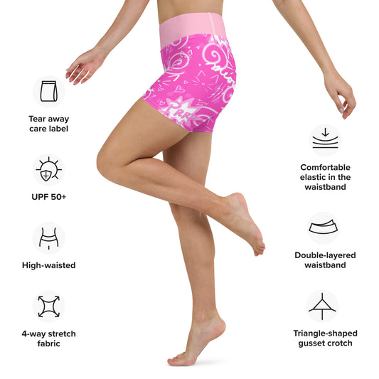 Pink Kitty Yoga Shorts