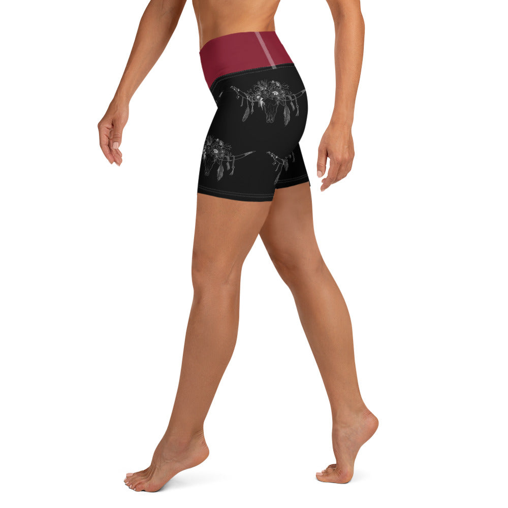 Western Skull Yoga Shorts