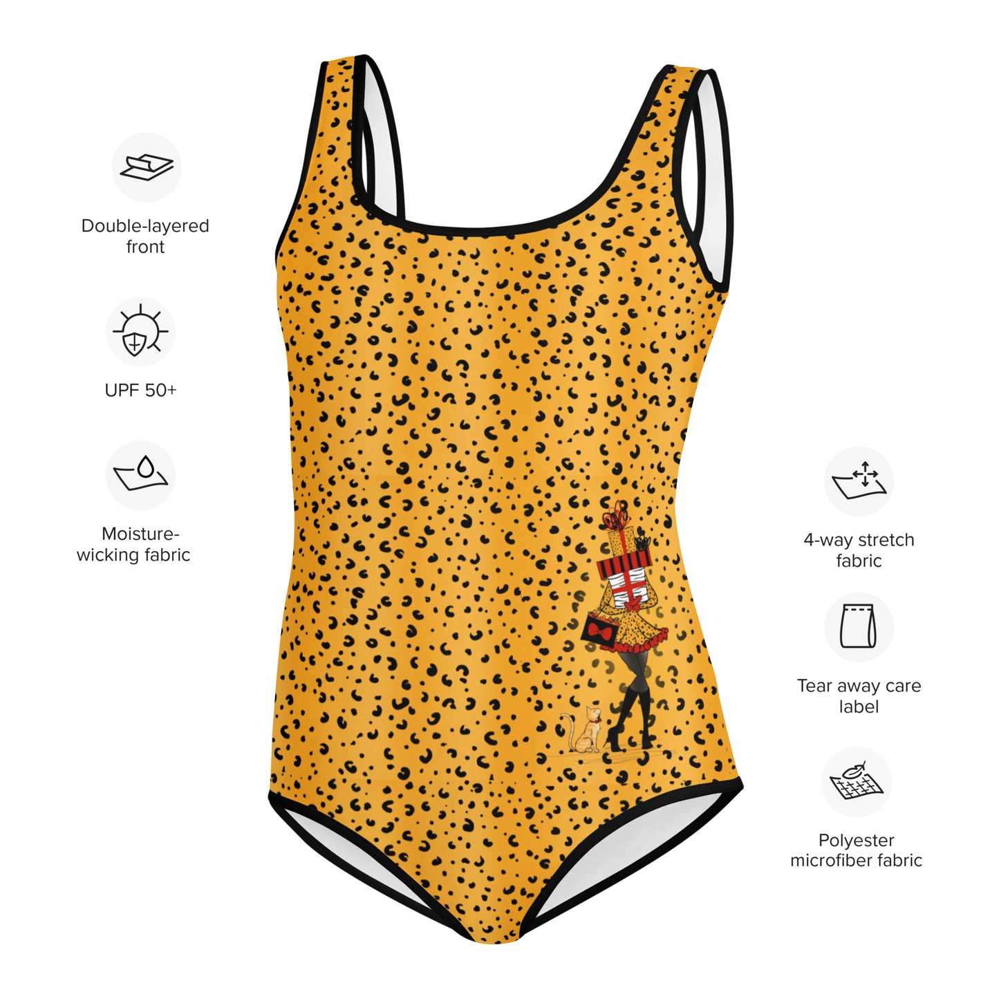 Cheetah Print All-Over Print Youth Swimsuit