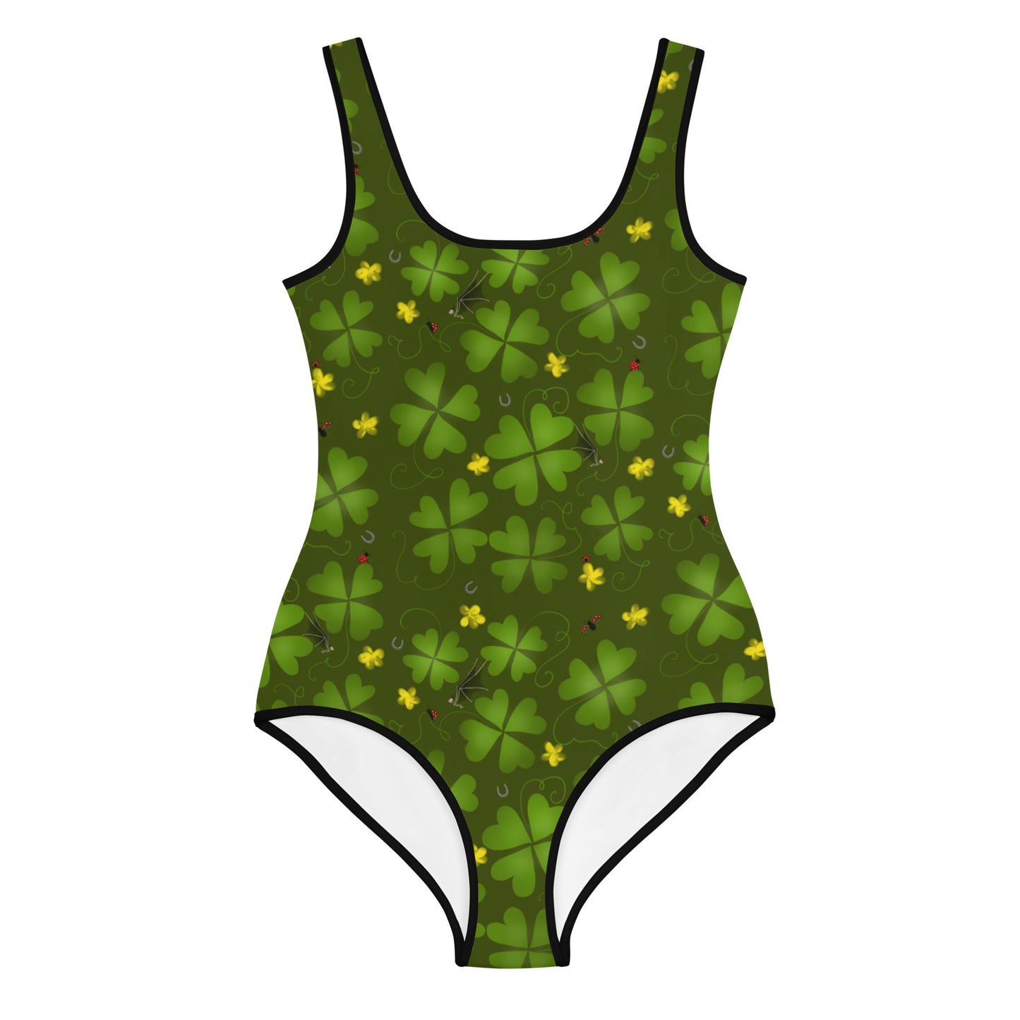 Lucky Clover, All-Over Print Youth Swimsuit