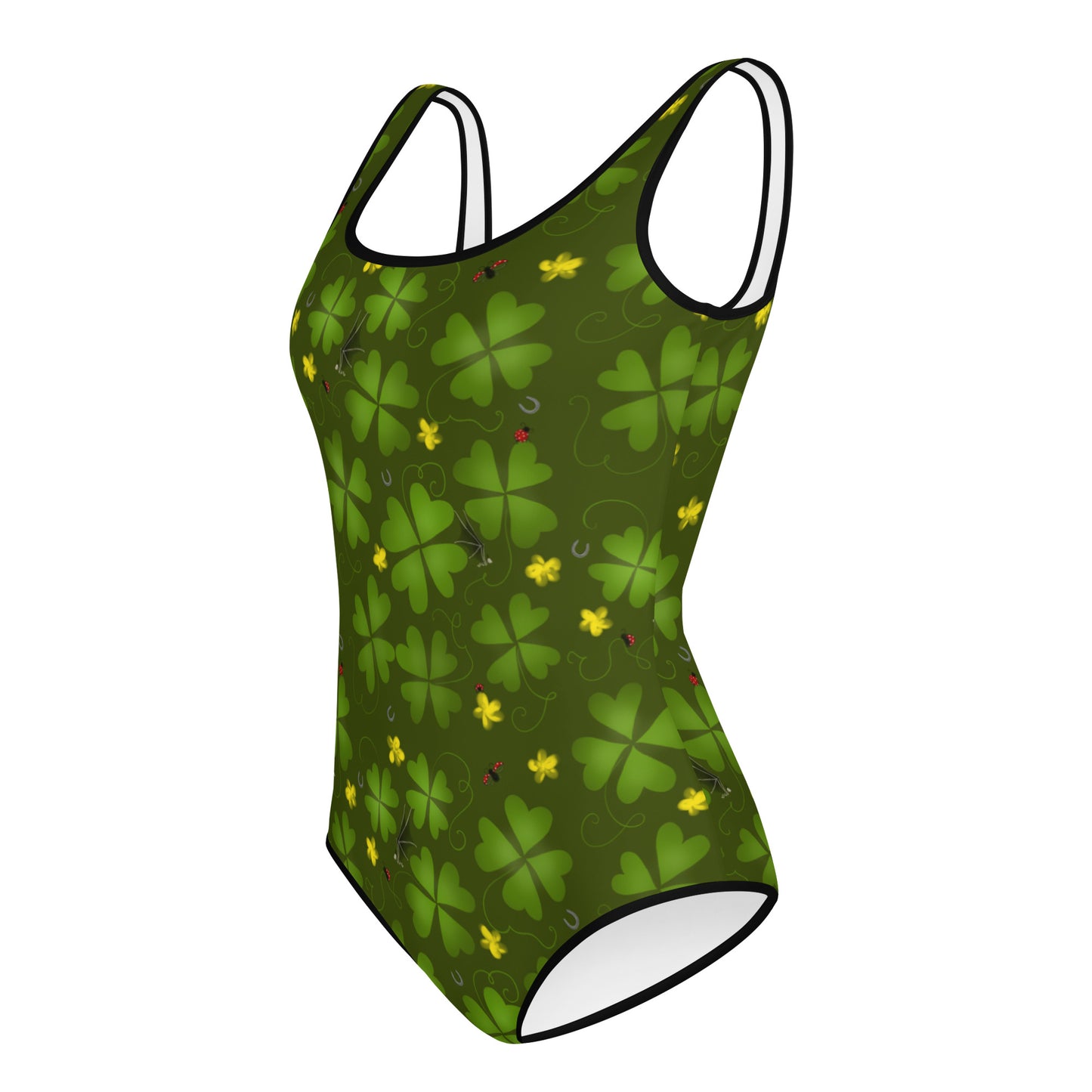 Lucky Clover, All-Over Print Youth Swimsuit