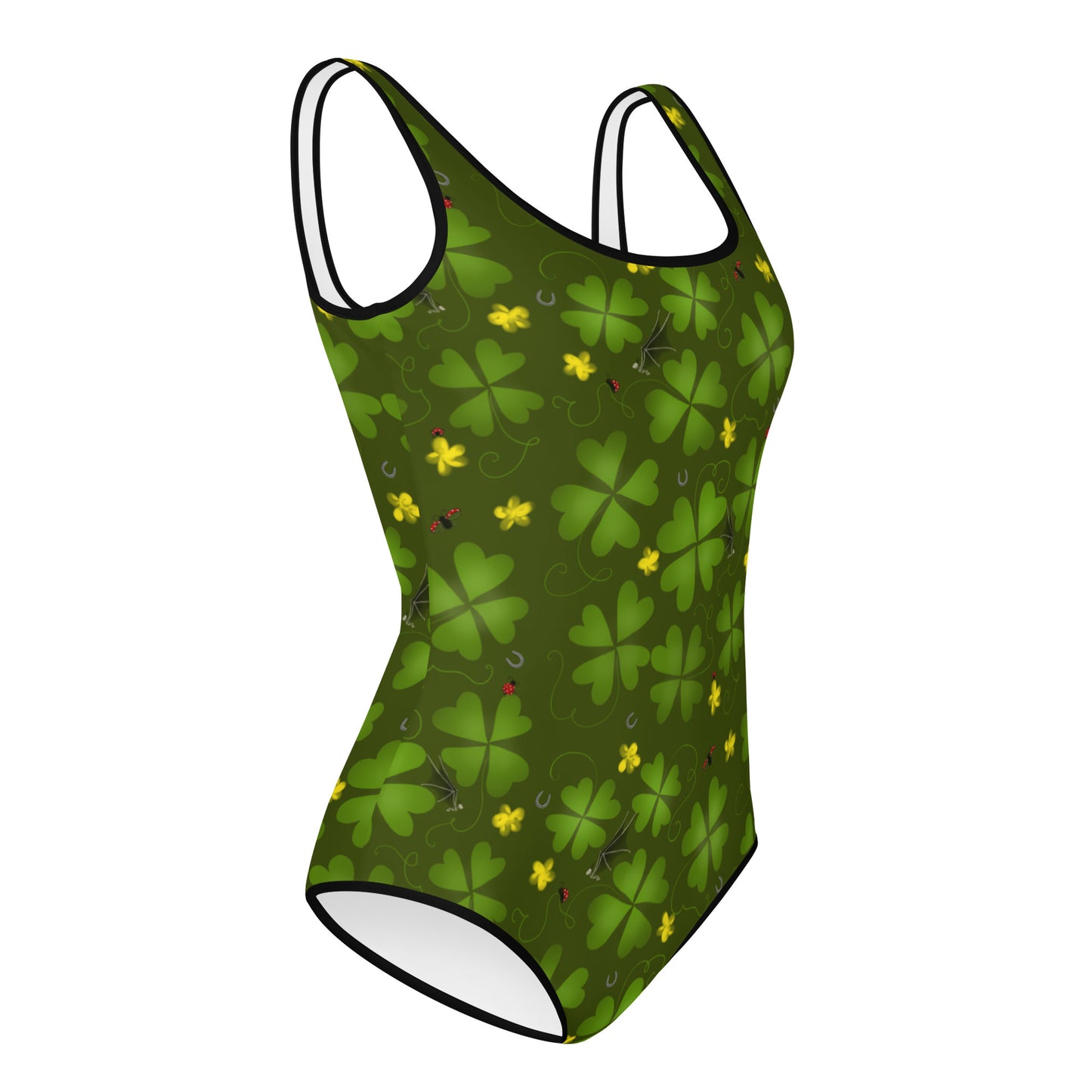 Lucky Clover, All-Over Print Youth Swimsuit