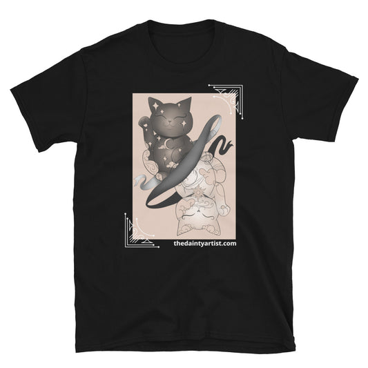 Ying Yang Maneki Neko Short-Sleeve Unisex T-Shirt