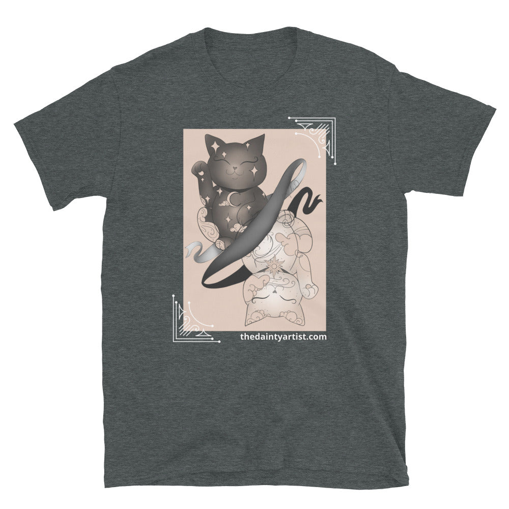 Ying Yang Maneki Neko Short-Sleeve Unisex T-Shirt