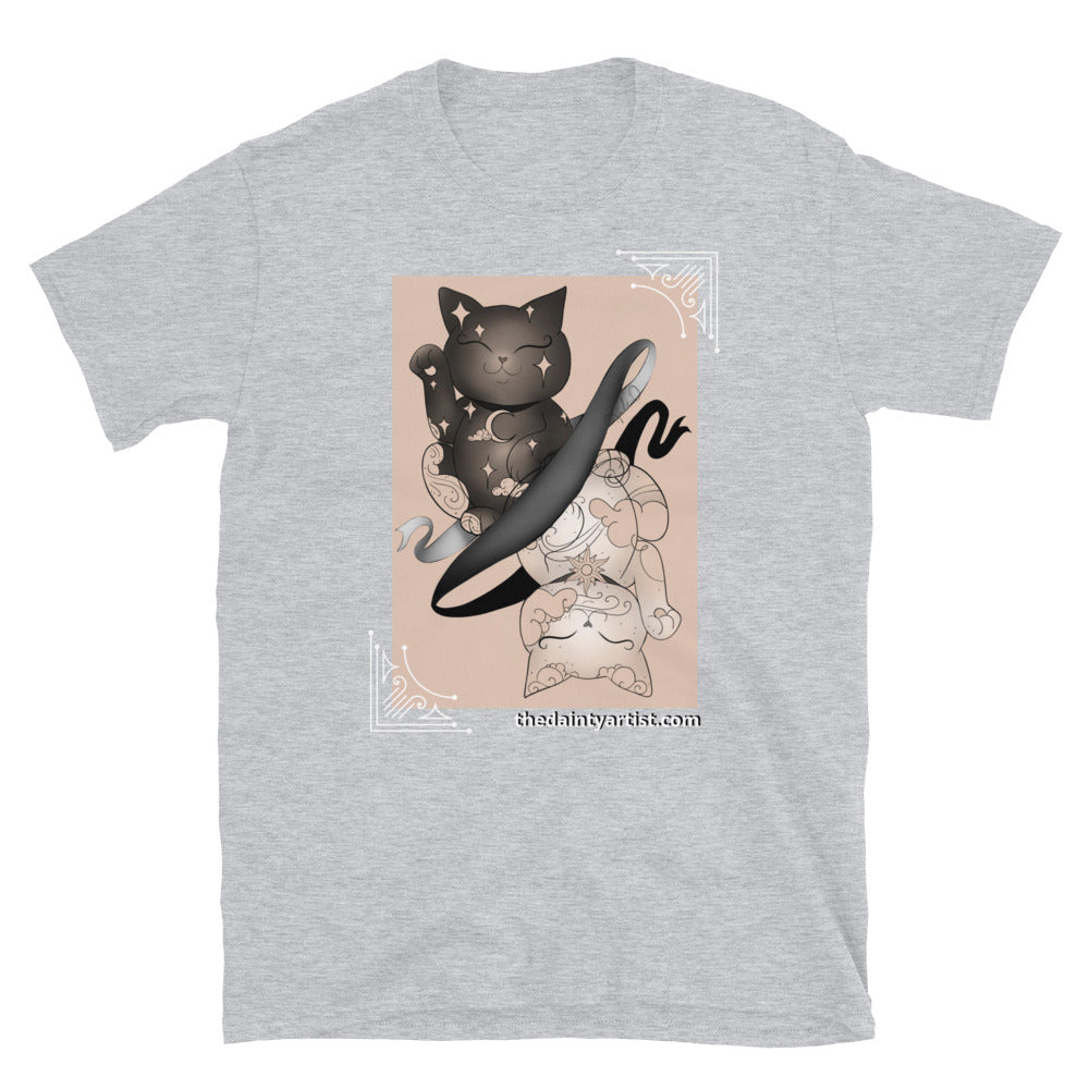 Ying Yang Maneki Neko Short-Sleeve Unisex T-Shirt