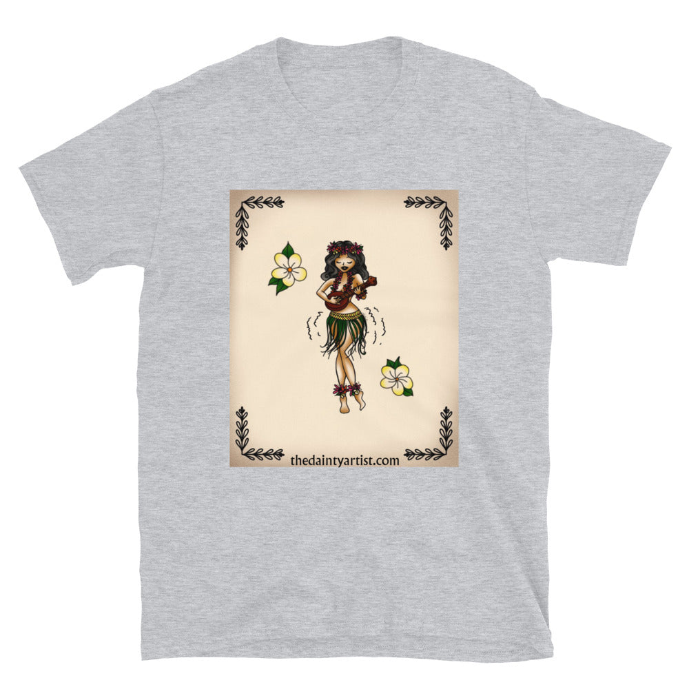 Hula Girl Pin Up Short-Sleeve Unisex T-Shirt