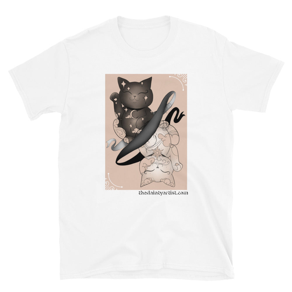 Ying Yang Maneki Neko Short-Sleeve Unisex T-Shirt