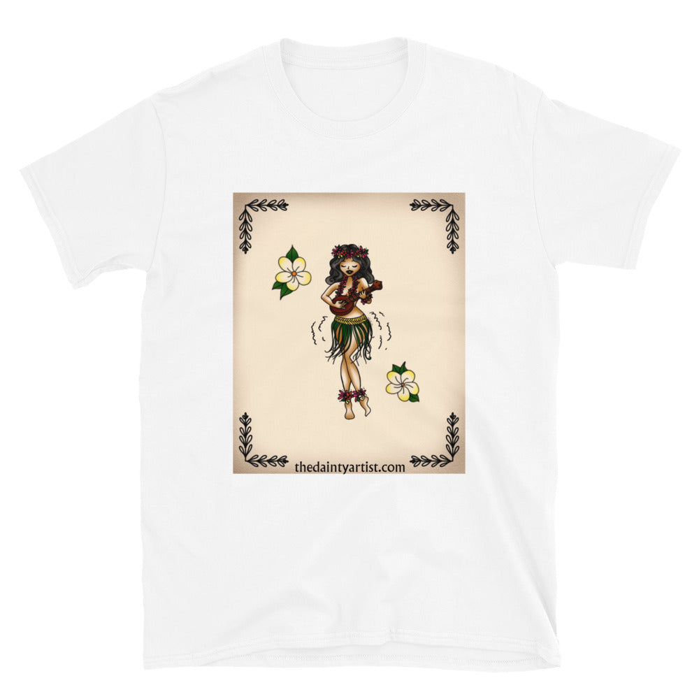 Hula Girl Pin Up Short-Sleeve Unisex T-Shirt